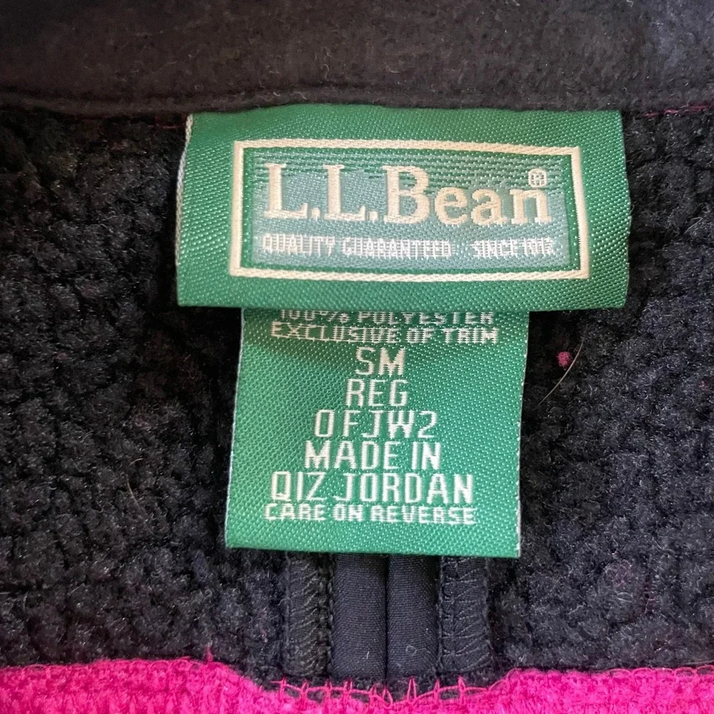 LL Bean‎ Womens Small Fleece Jacket Pink Polartec Full Zip Mock Neck 0FJW2